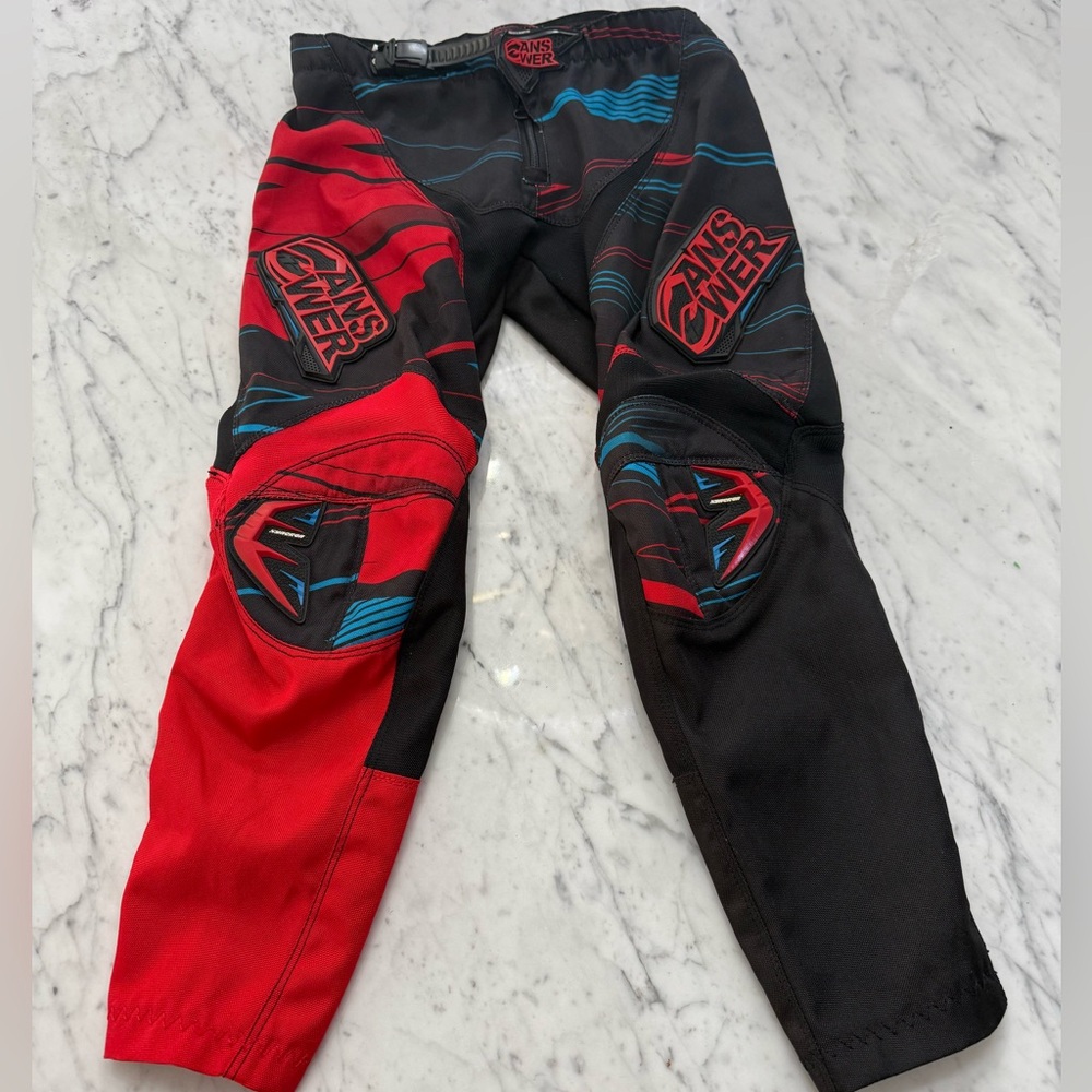EXCELLENT Motorcycle ATV Pants Size 8-9   (Y24) Youth Boys Answer Blue Black